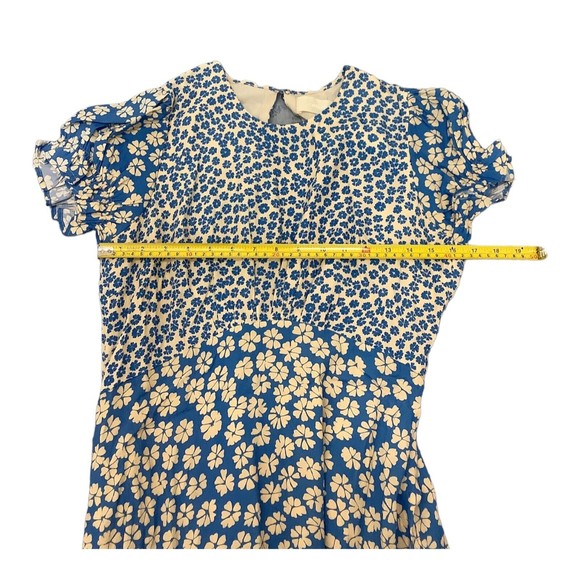 Capulet Womens Blue Floral Keyhole Back Short Sleeve Lined Midi Dress Size XS - Picture 7 of 11